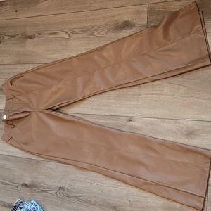 The Kript flared Vegan Leather pants